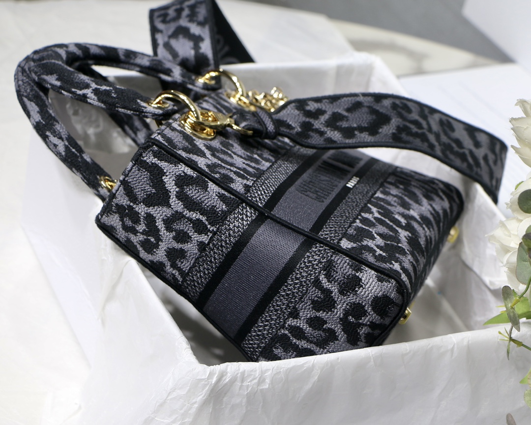 Lady Dior Leopard Embroidery Bag - Image 5