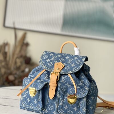 Louis Vuitton Small Universal Backpack in Blue Denim