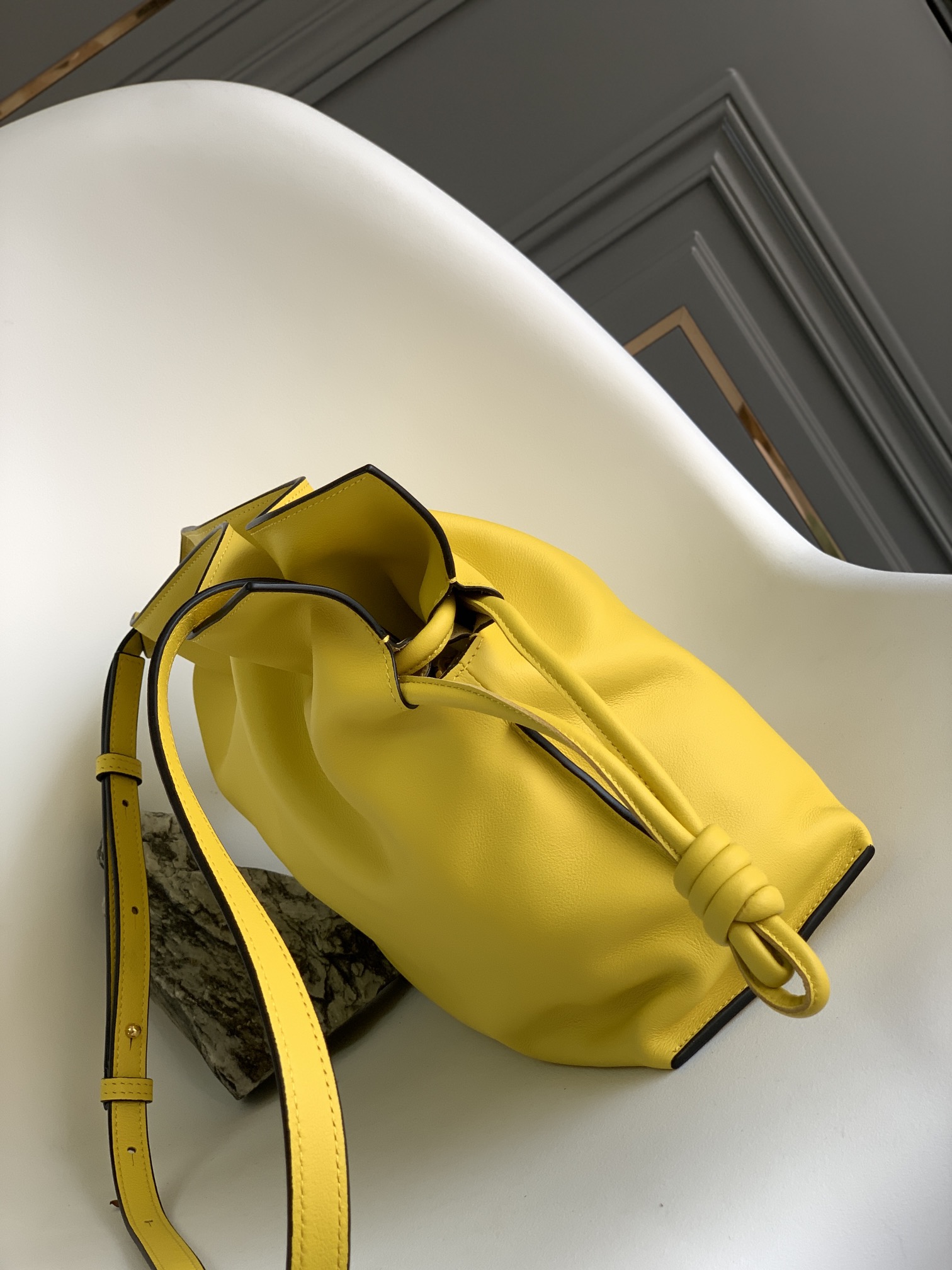 Loewe Large Flamenco Bag in Yellow Calfskin - Image 4