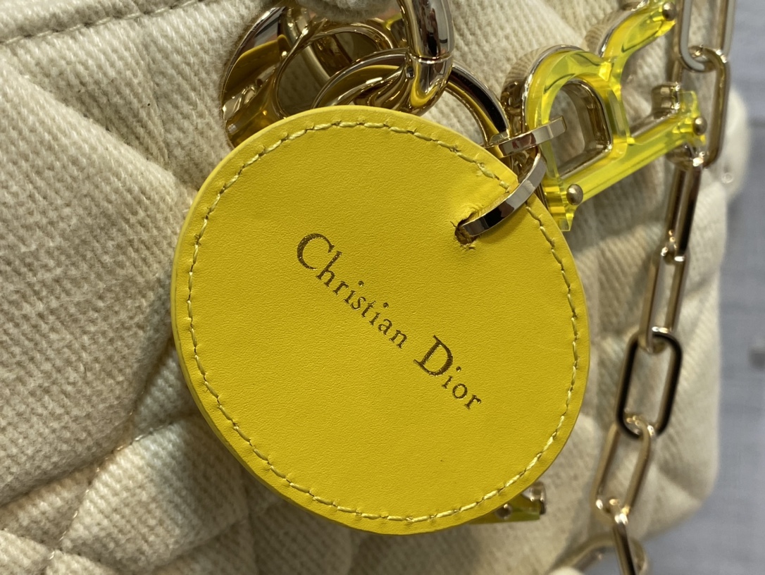 Dior Lady D-joy Bag in White Denim - Image 8