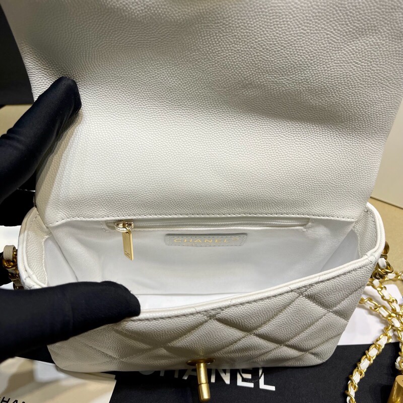 Chanel Mini Square Fatty Classic Rhombic Flap Bag - Image 8