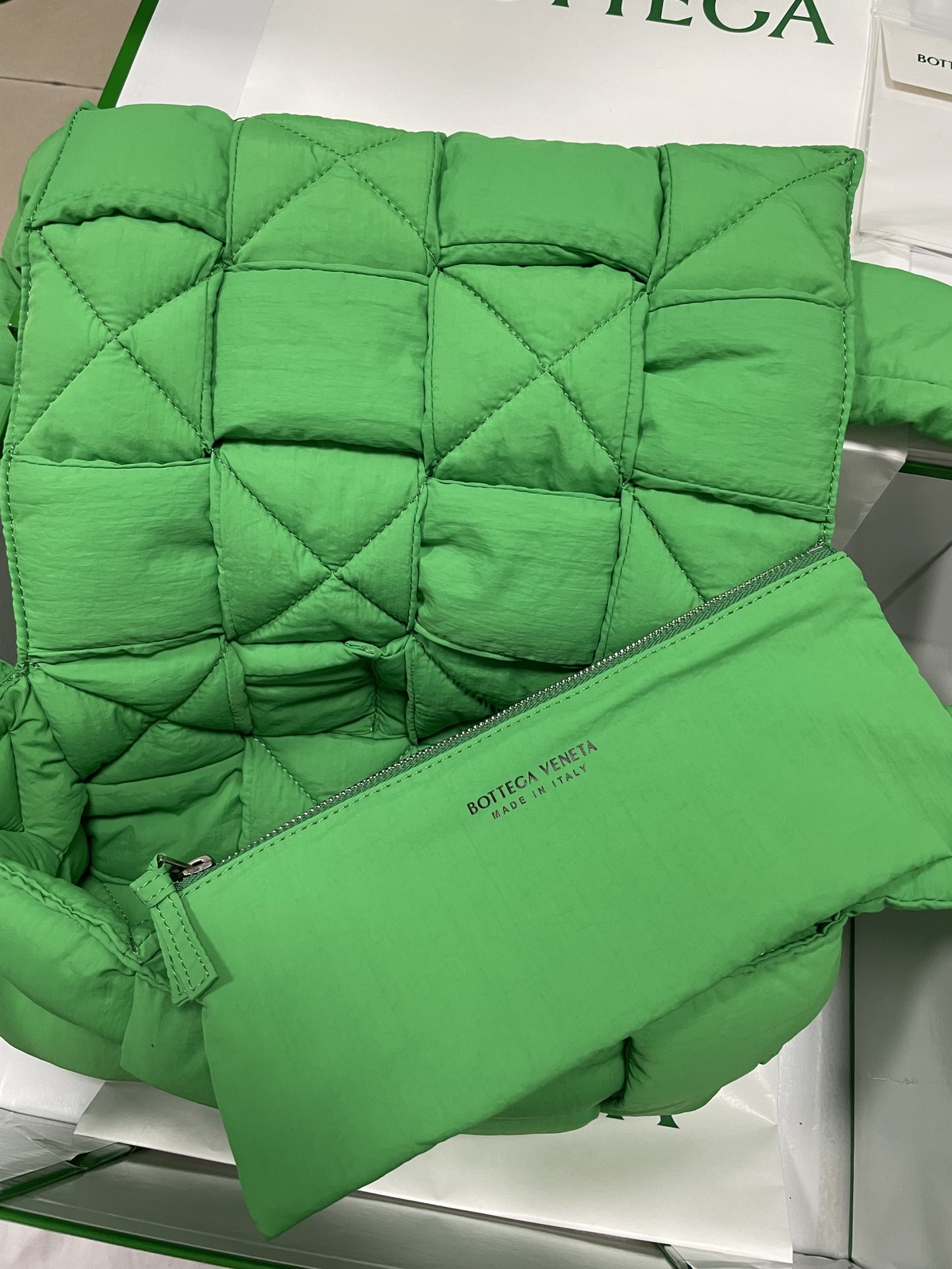 Bottega Veneta Padded Tech Cassette Bag in Green - Image 7
