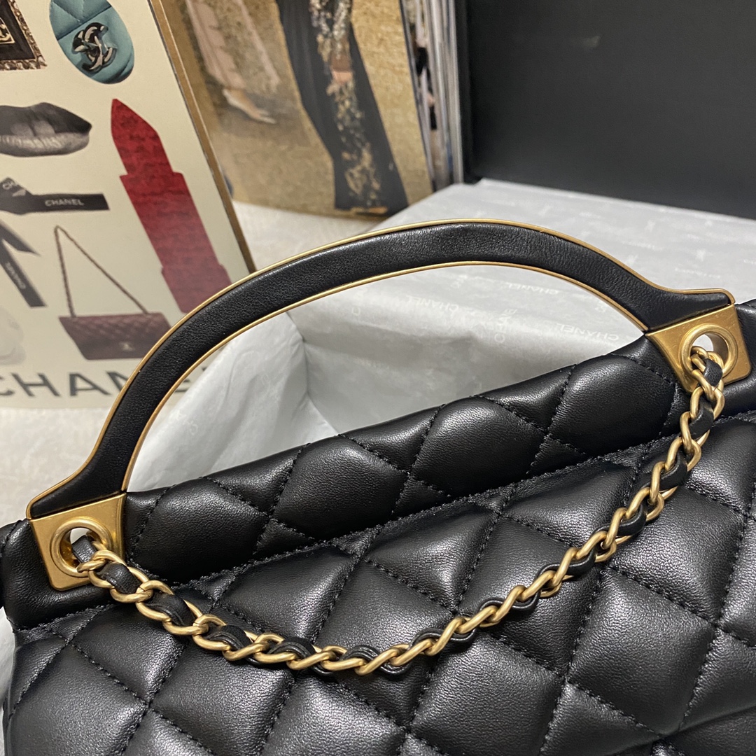 Chanel Lady Handle Flap Bag in Black - Image 5