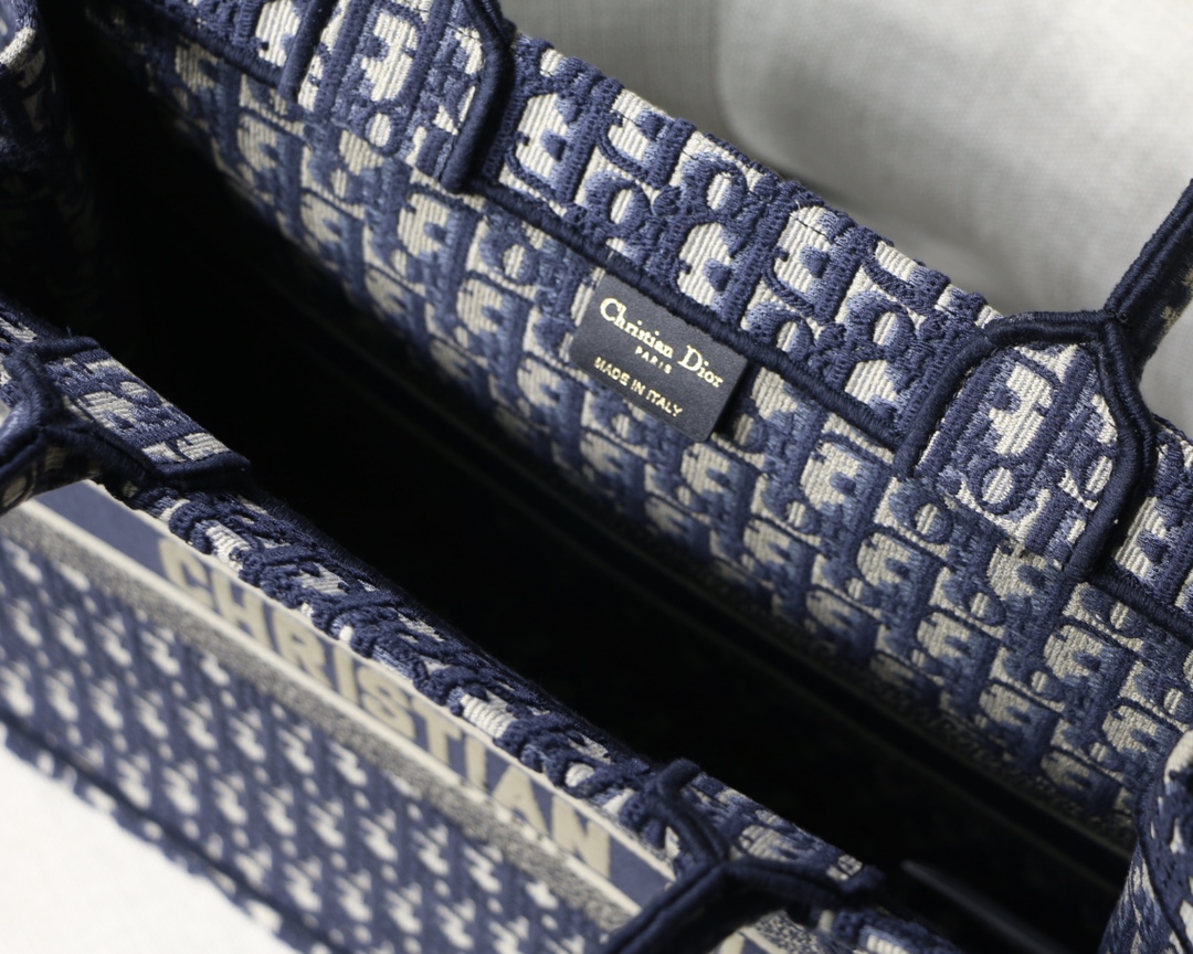 Dior Large Book Tote Bag in Blue Monogram - Image 10
