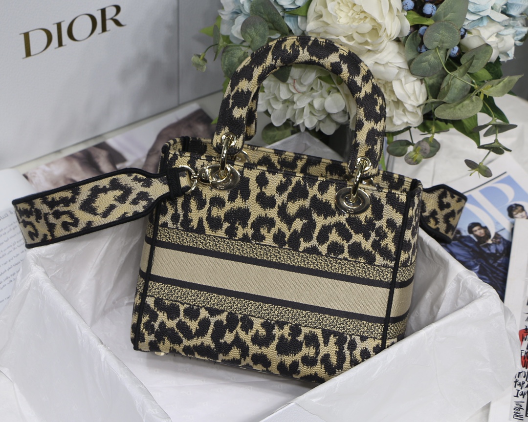 Lady Dior Leopard Embroidery Bag - Image 3