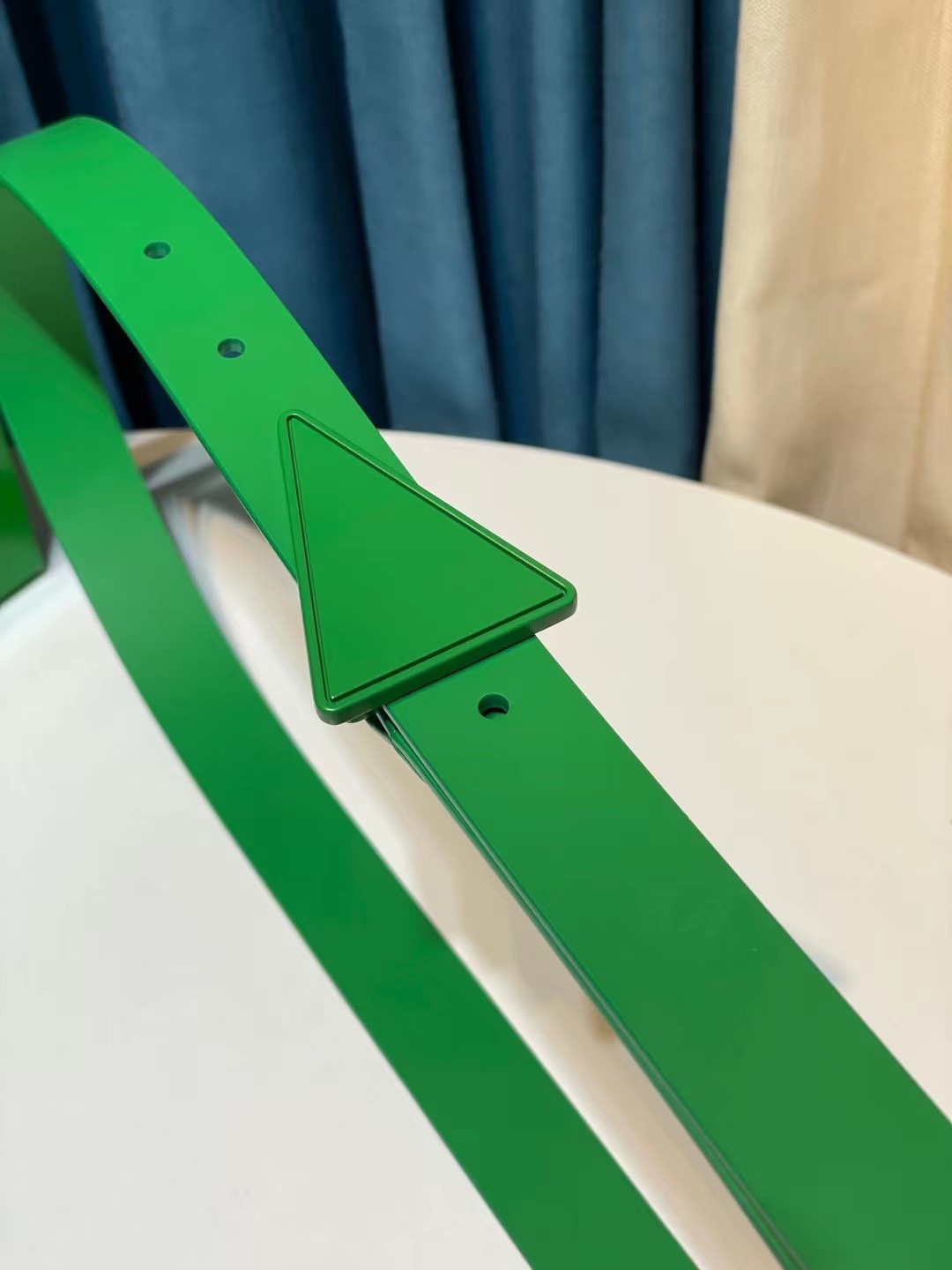 db9bf2_4ac122c62ae848db925feba9f2b4b06amv2.jpg Bottega Veneta Triangular Buckle Leather Belt - Image 1