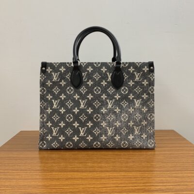 Louis Vuitton OnTheGo MM Handbag in Monogram Jacquard Denim
