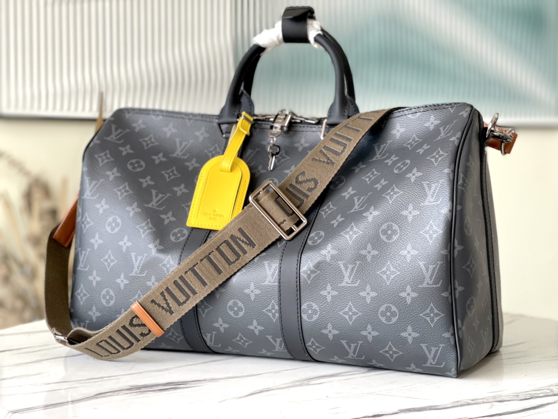 Louis Vuitton Keepall 45 Travel Bag in Monogram Eclipse