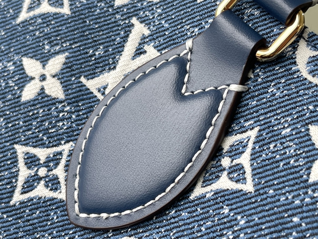 Louis Vuitton Large OnTheGo Bag in Blue Denim - Image 10