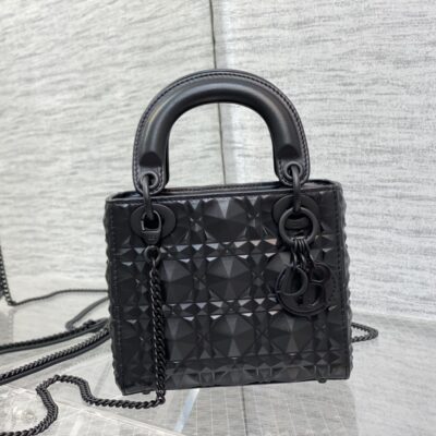 Lady Dior Mini Bag in Matte Black