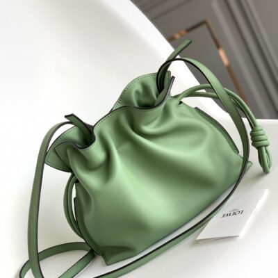 Loewe Small Flamenco Bag in Forest Green Calfskin