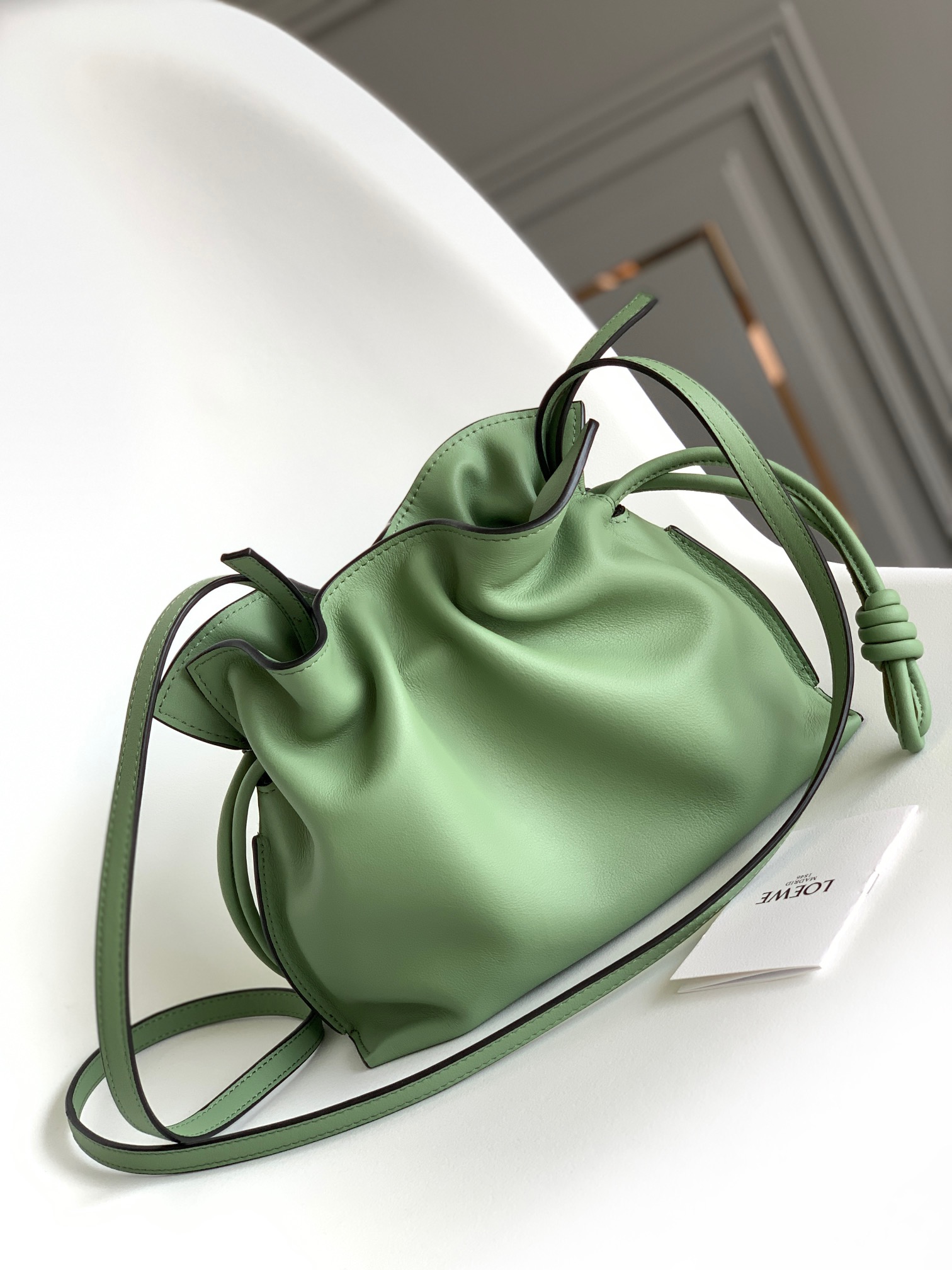 Loewe Small Flamenco Bag in Forest Green Calfskin