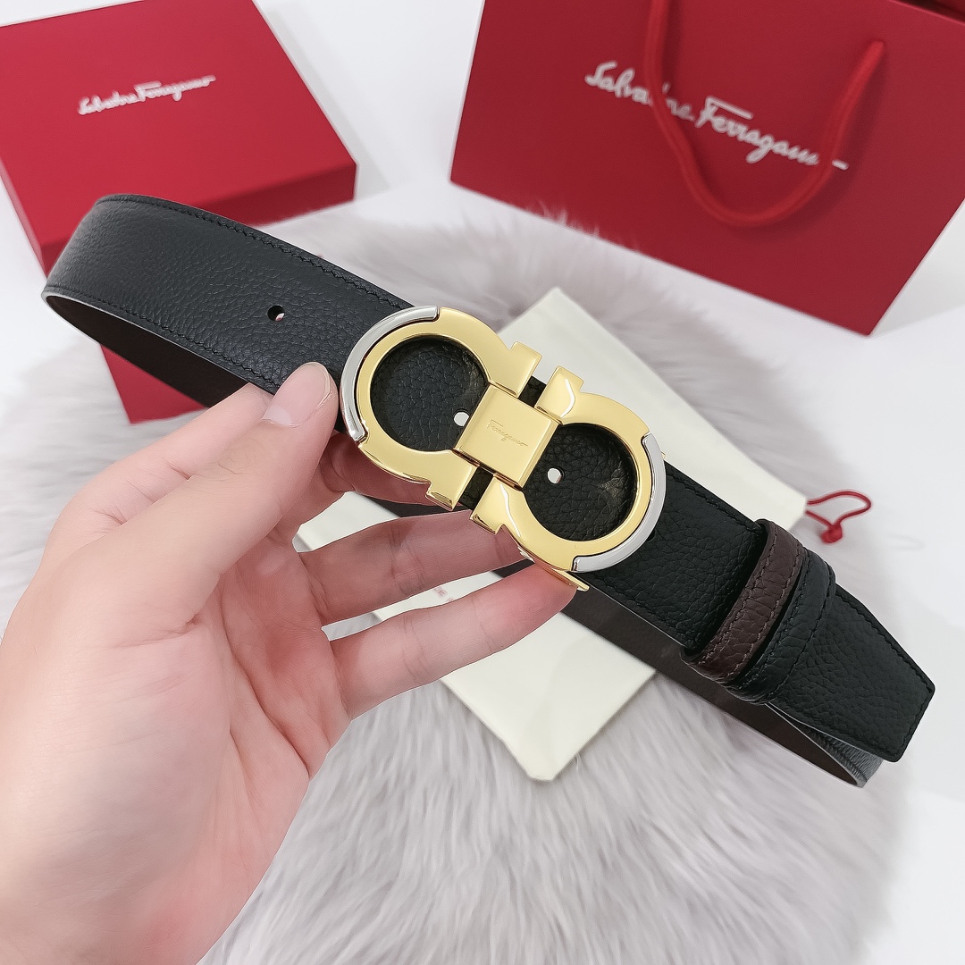 db9bf2_50b06331dbeb4f3ea793131f1977aba2mv2.jpg Ferragamo Logo Buckle Double-sided Leather Belt - Image 1
