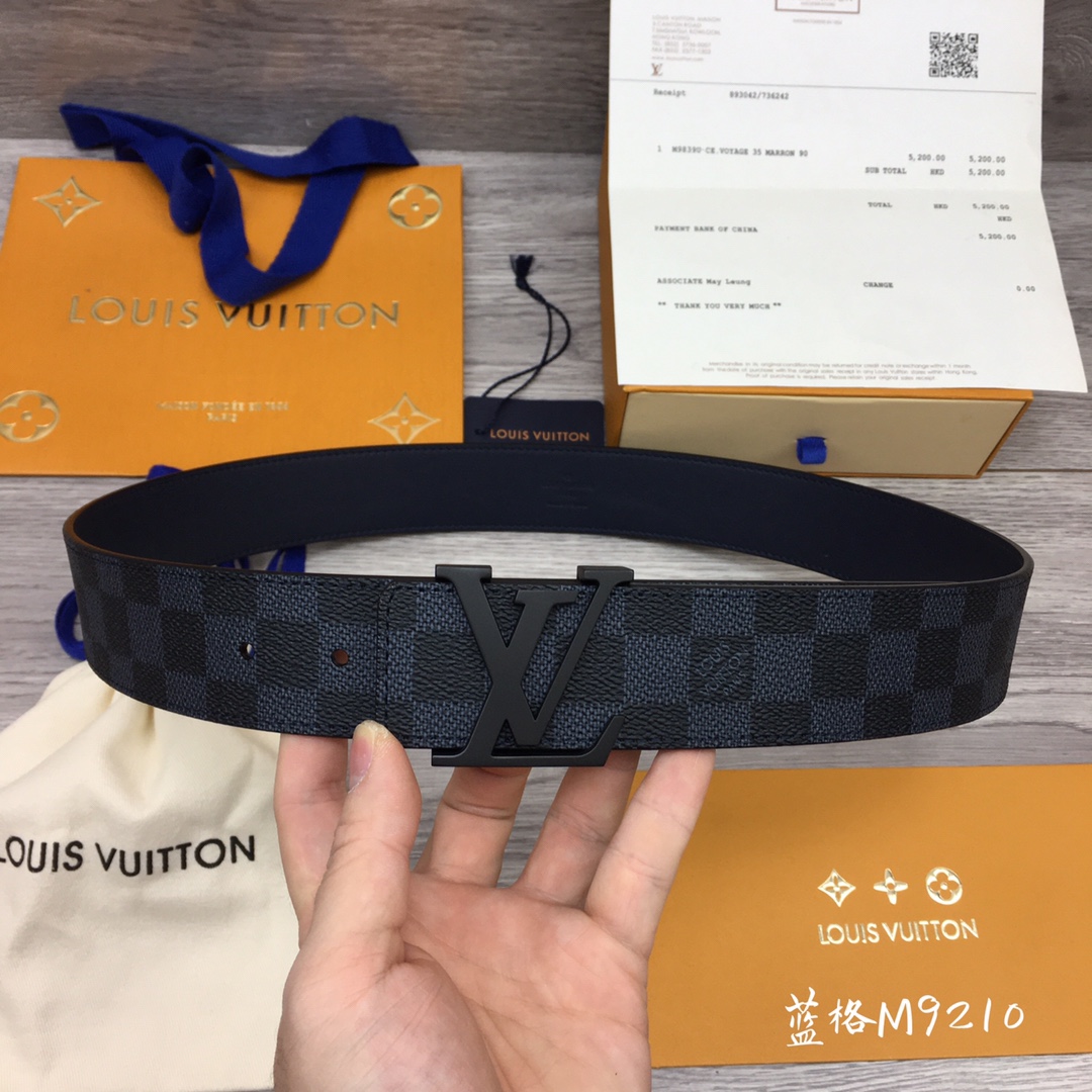 db9bf2_50c788557d394dcd92b3f9c7ff6f42b6mv2.jpg Louis Vuitton LV Letter Buckle 40mm Damier Canvas Belt - Image 1