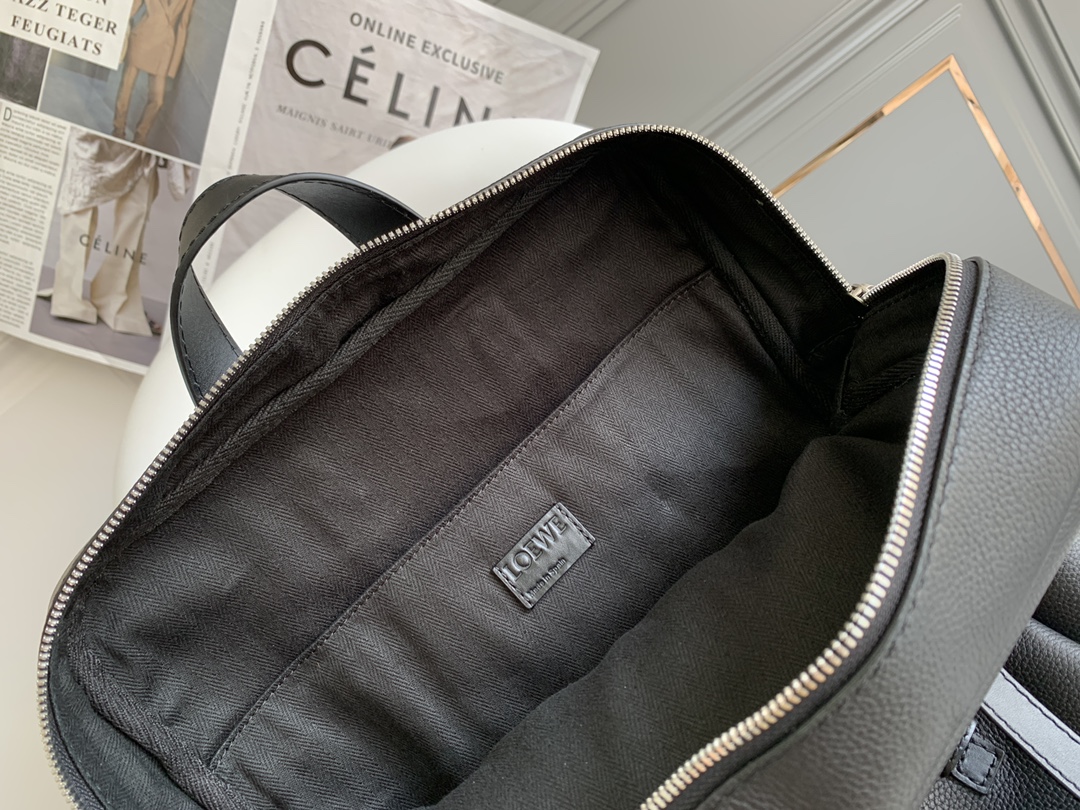 Loewe Military Style Backpack in Black - Image 9