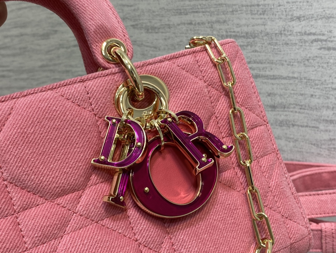 Dior Lady D-joy Bag in Pink Denim - Image 8