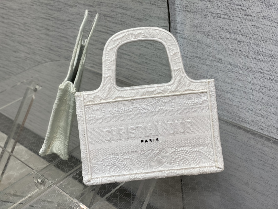 Dior Mini Tote Bag in White