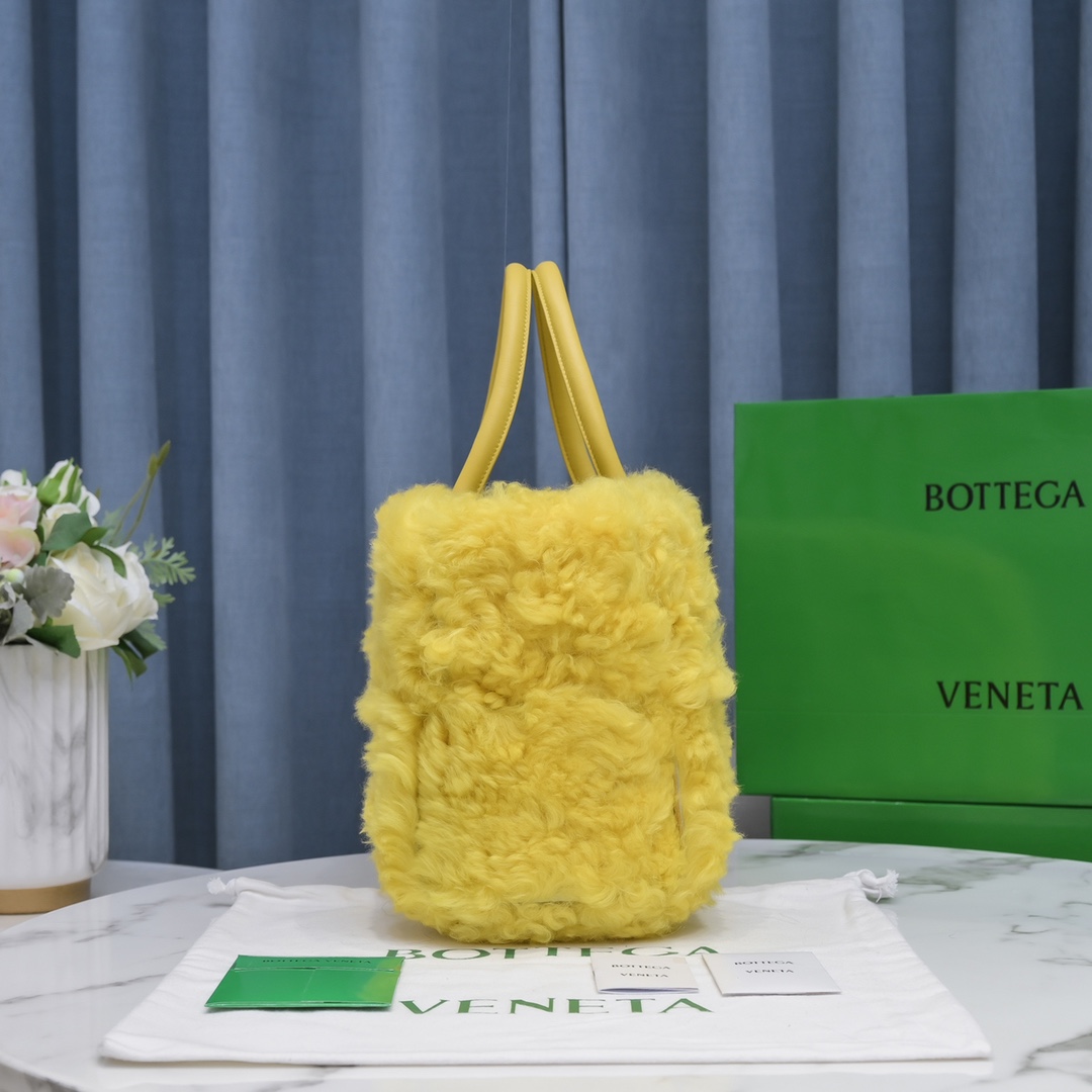 Bottega Veneta Corn Yellow Fluffy Arco Tote Bag - Image 4