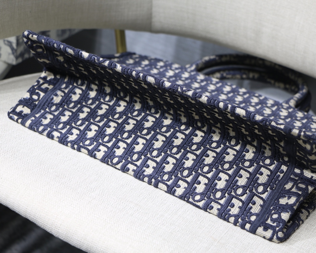 Dior Small Book Tote Bag in Blue Monogram - Image 6