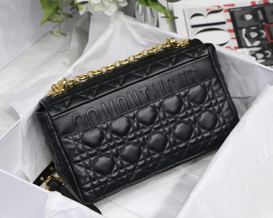 Dior Medium Caro Bag in Black Calfskin - Image 4