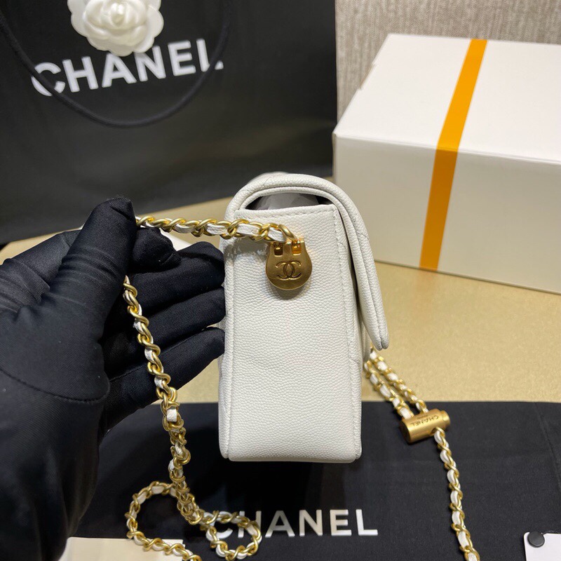 Chanel Mini Square Fatty Classic Rhombic Flap Bag - Image 7