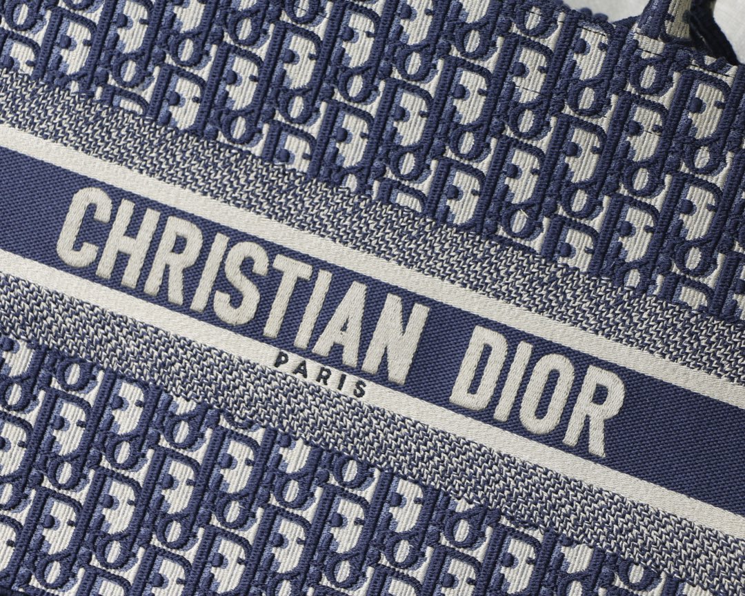 Dior Small Book Tote Bag in Blue Monogram - Image 9