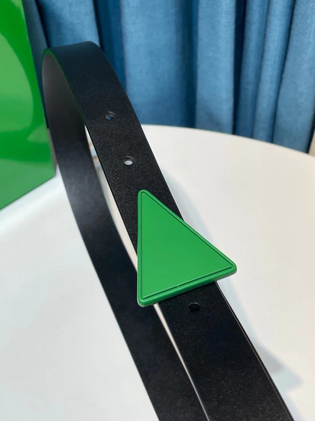 db9bf2_609643ea780449b983e0986a25b071a2mv2.jpg Bottega Veneta Triangular Buckle Leather Belt - Image 1