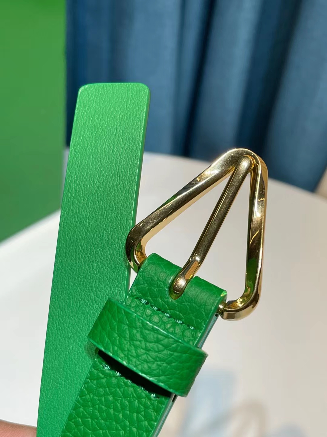 db9bf2_6097a495869942c6b2a0dd79020da8a1mv2.jpg Bottega Veneta Triangular Buckle Leather Belt - Image 1