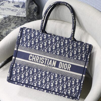 Dior Small Book Tote Bag in Blue Monogram