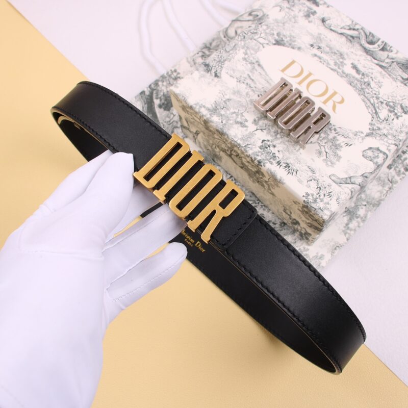 Dior D-Fence Leather 30mm Belt with DIOR Buckle