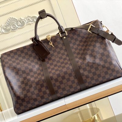 Louis Vuitton Classic Keepall 50 Travel Bag in Damier Graphite Canvas