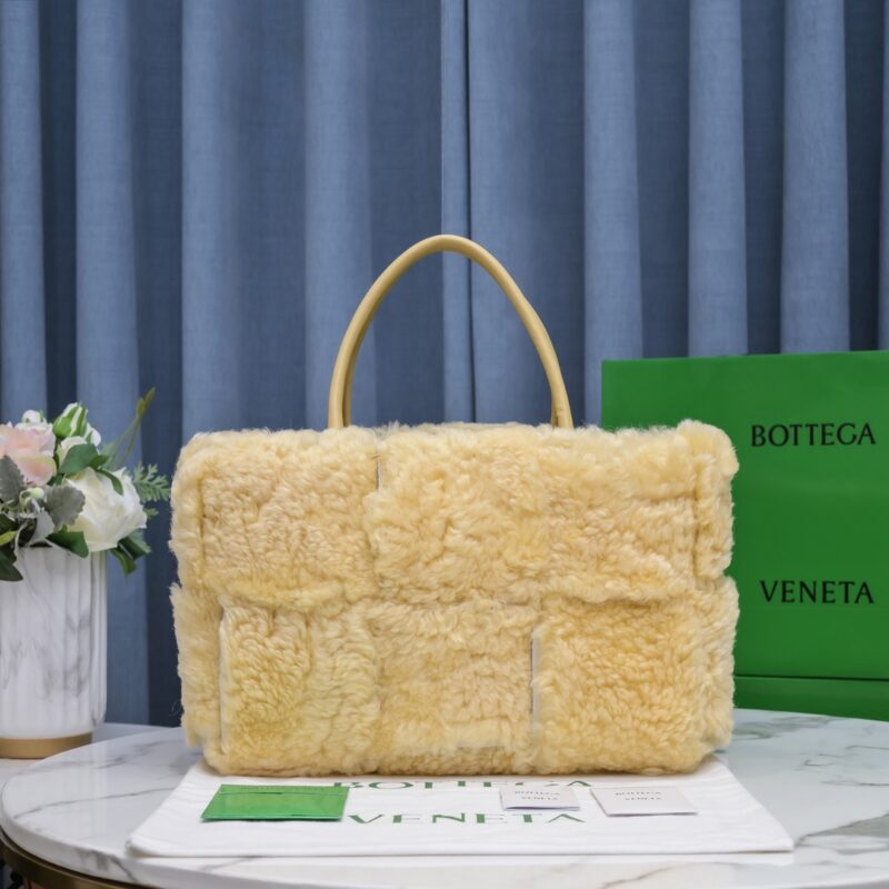 Bottega Veneta Teddy Brown Fluffy Arco Tote Bag