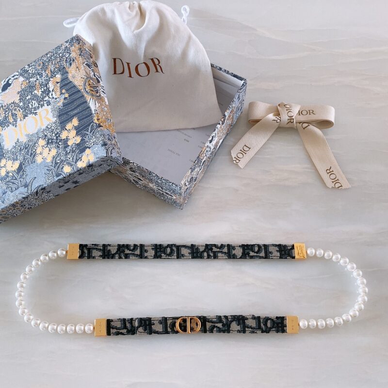 Dior Pearl&Leather Chain Belt