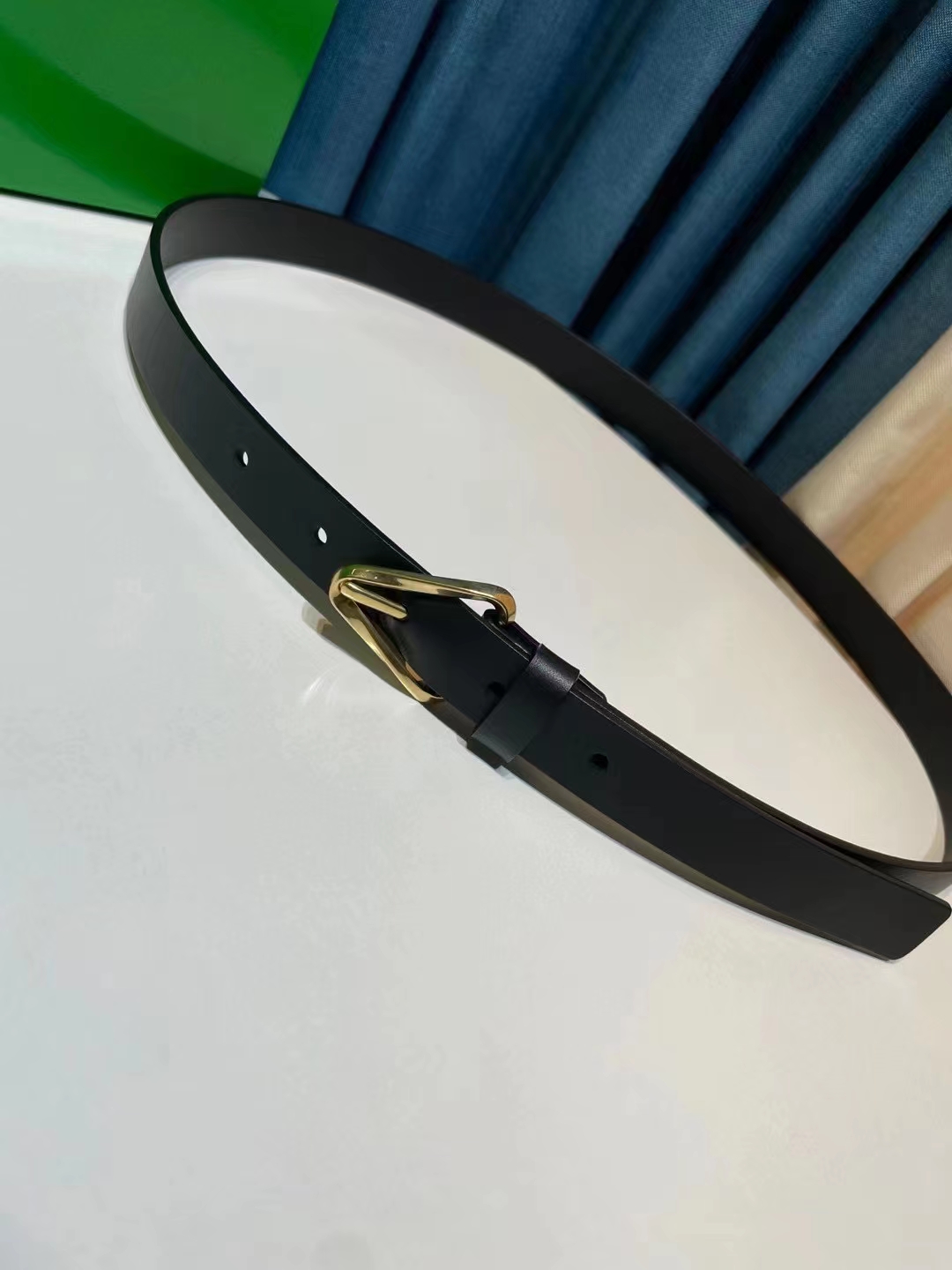 db9bf2_71ad9cd0c422467aaa5717a894948a0cmv2.jpg Bottega Veneta Triangular Buckle Leather Belt - Image 1