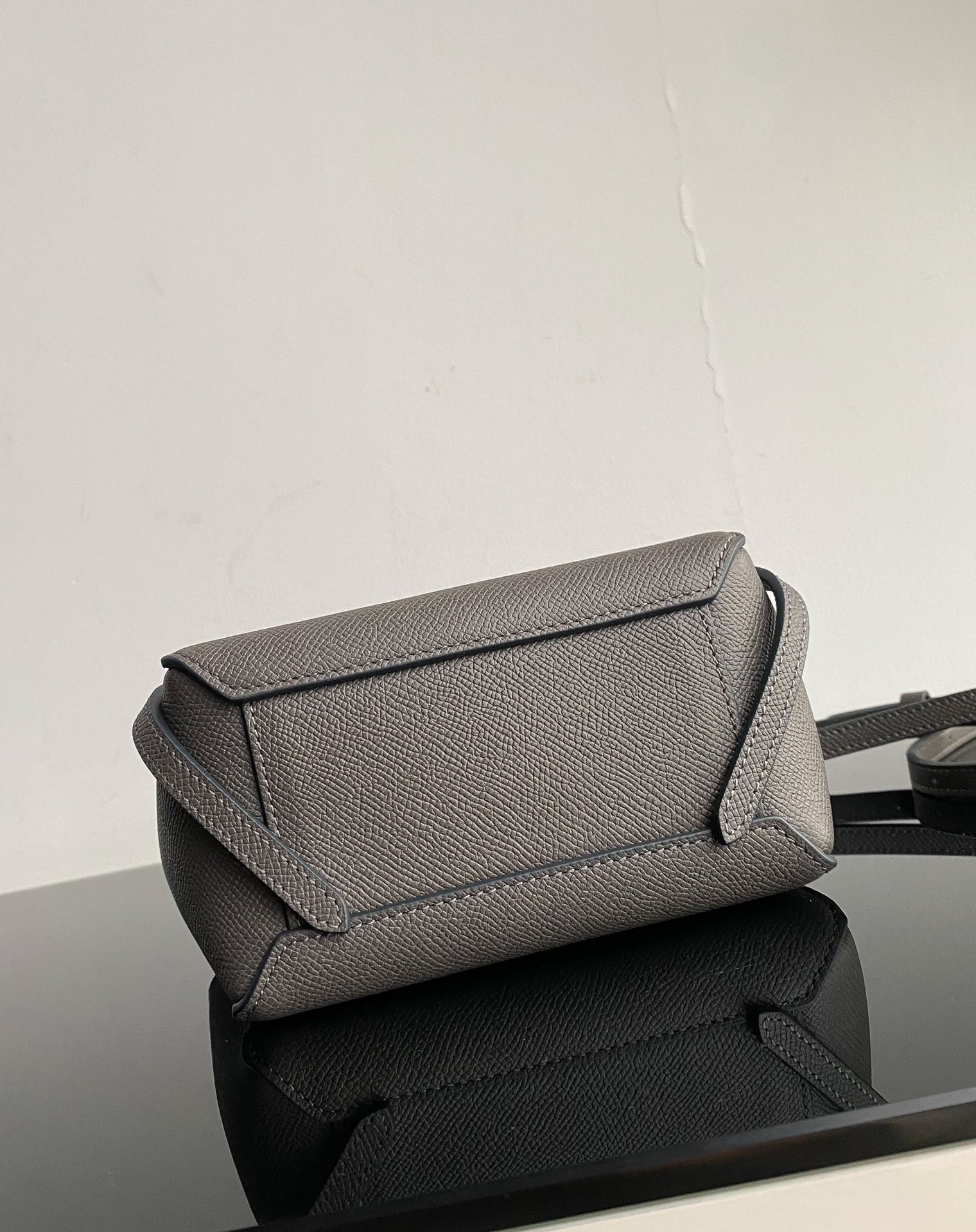 db9bf2_7314c25f6eb14b4993fa8a85ae6b93femv2.jpg Celine Nano Belt Bag 16cm in Dark Grey Calfskin - Image 1