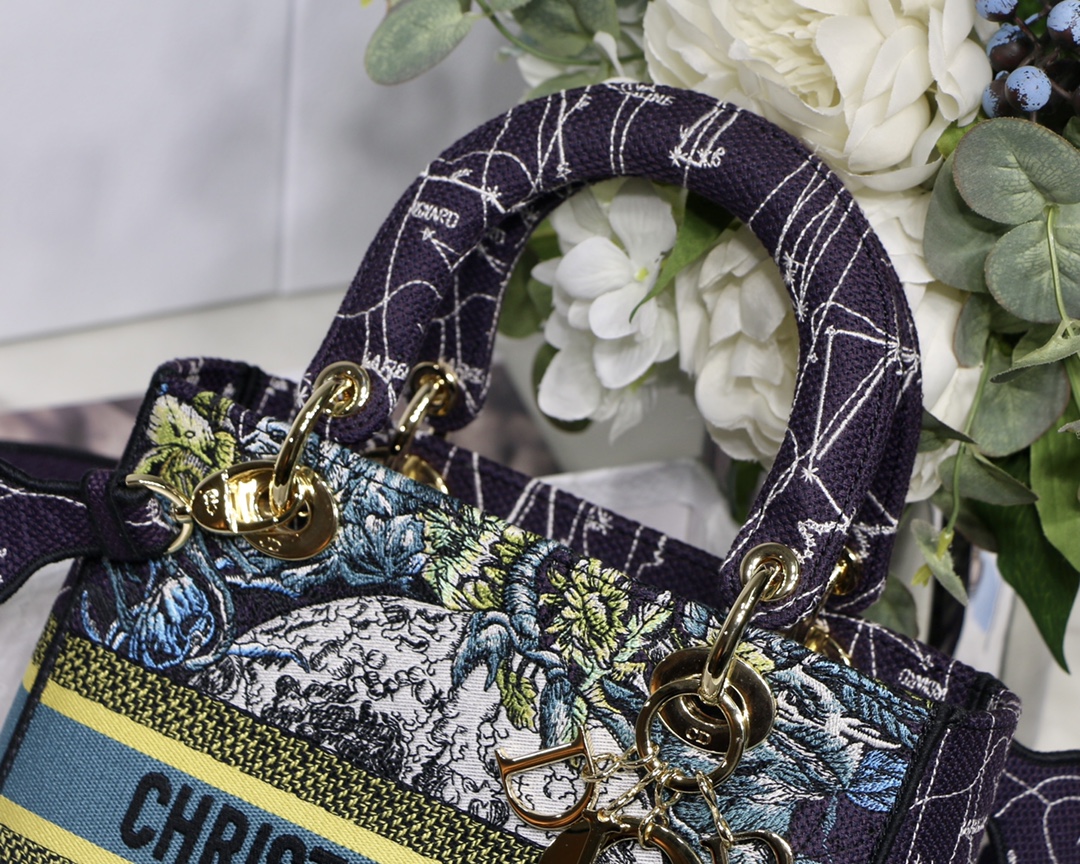 Lady Dior Embroidery Bag in Blue Constellation - Image 9