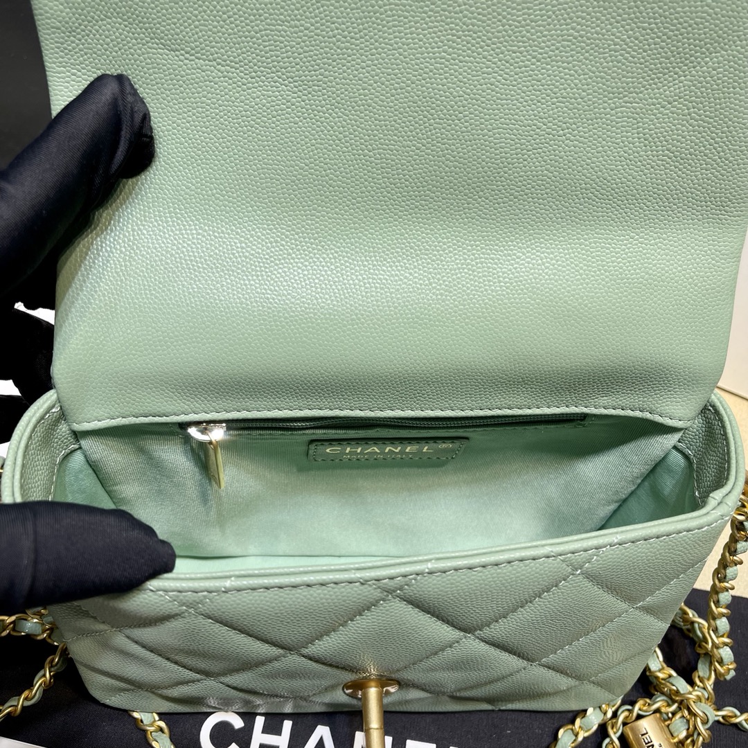 Chanel Mini Square Fatty Classic Rhombic Flap Bag - Image 10