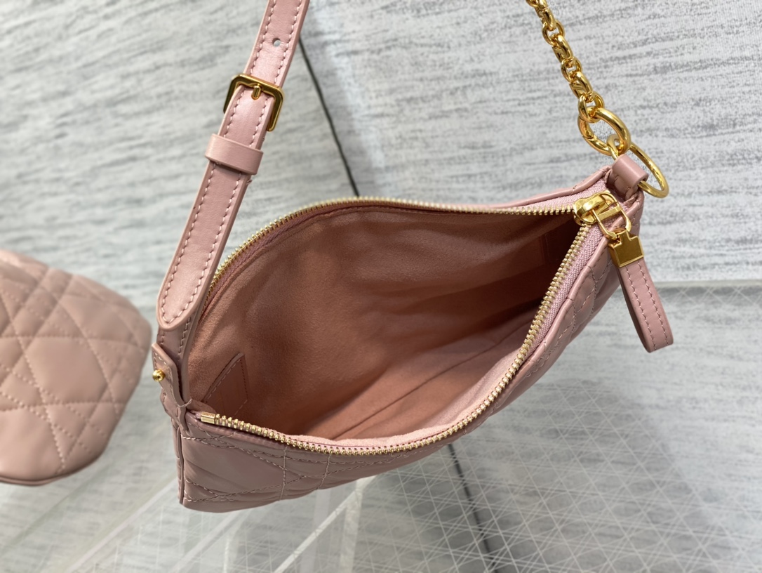 Dior Caro Tulip Bag 25 in Pink Calfskin - Image 5