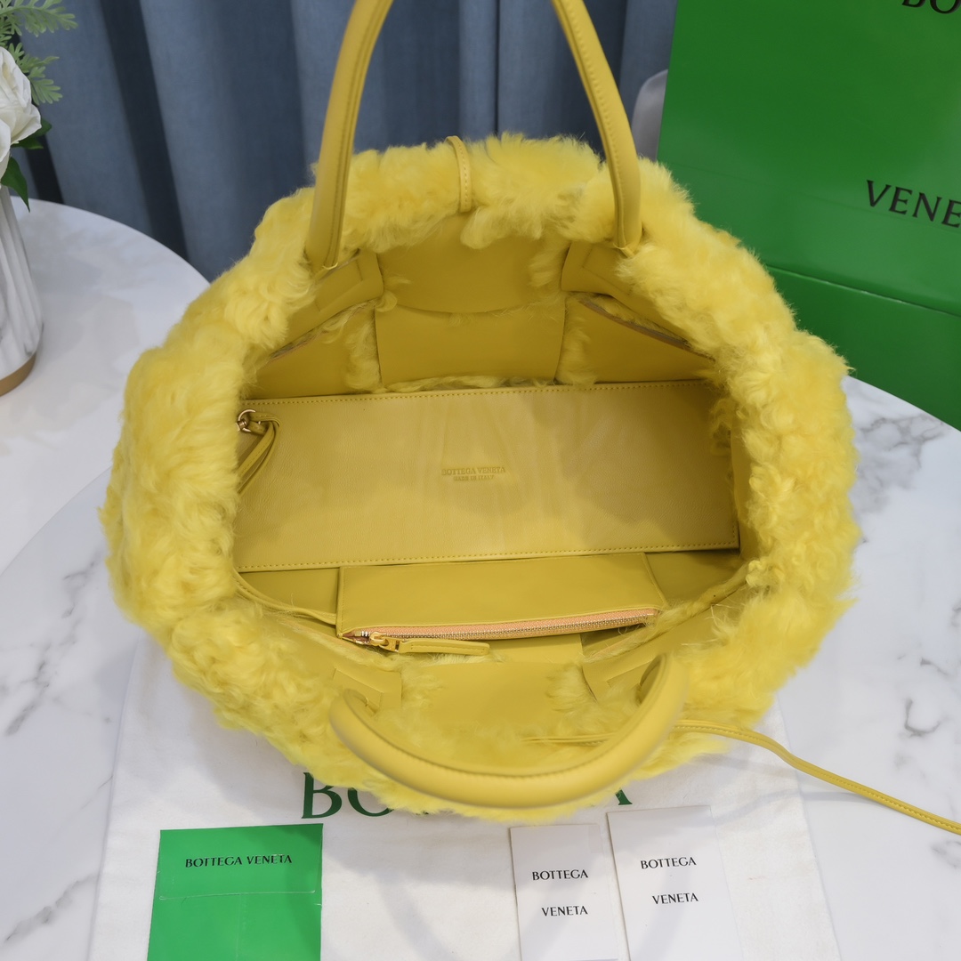 Bottega Veneta Corn Yellow Fluffy Arco Tote Bag - Image 7