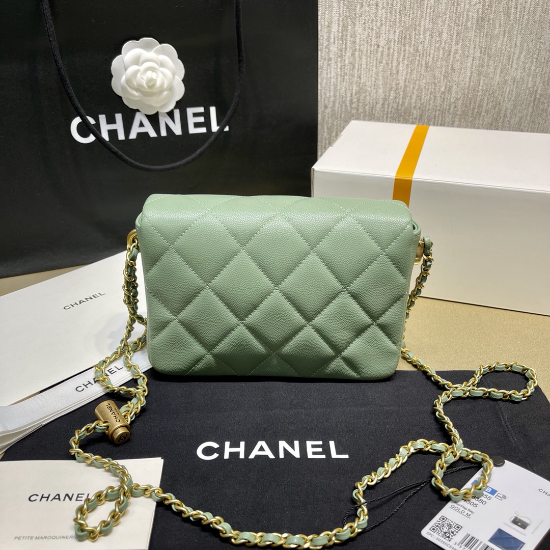 Chanel Mini Square Fatty Classic Rhombic Flap Bag - Image 3