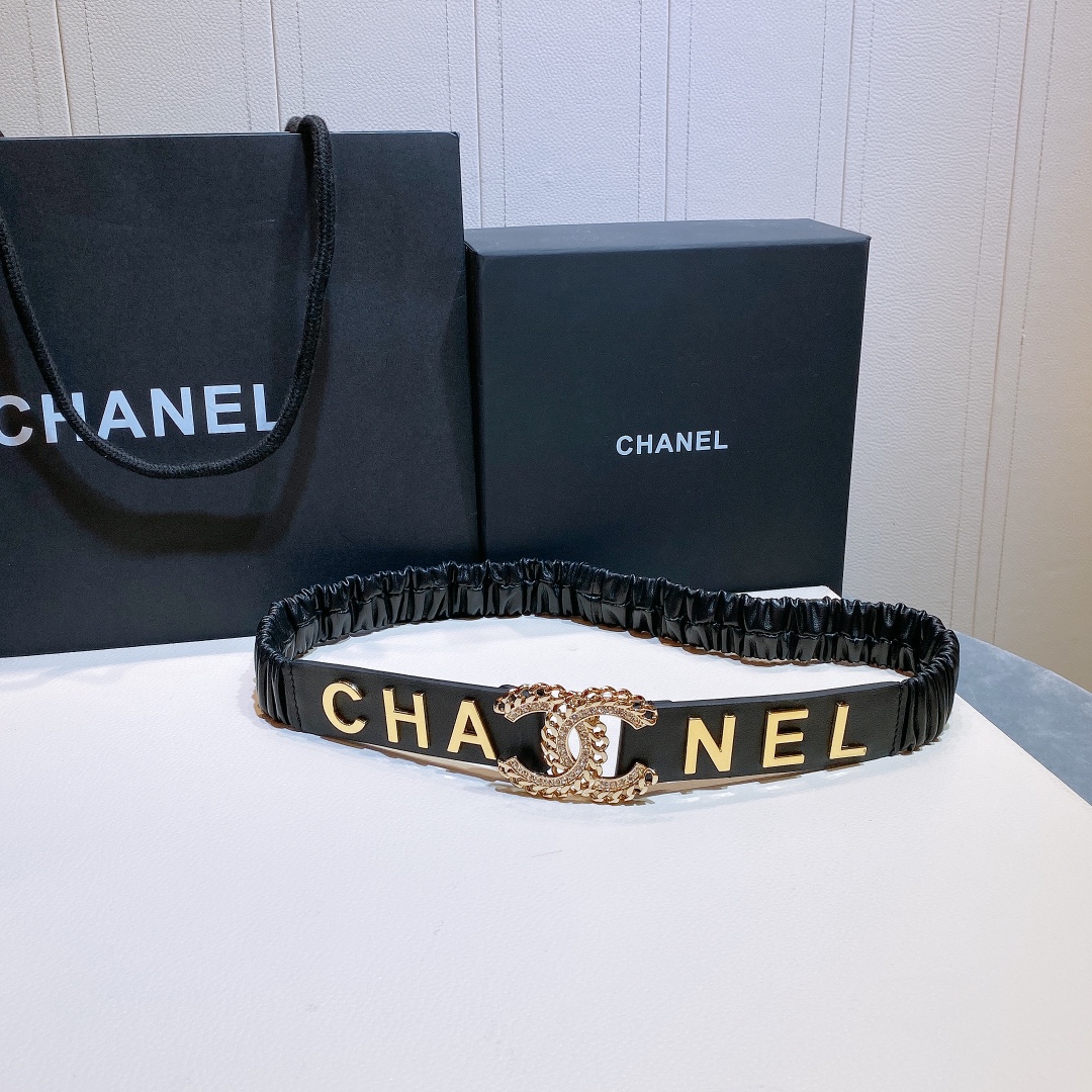 db9bf2_7f7ebe44ef8e4f8d8be56cd790edf167mv2.jpg Chanel CC Buckle Elastic Belt - Image 1