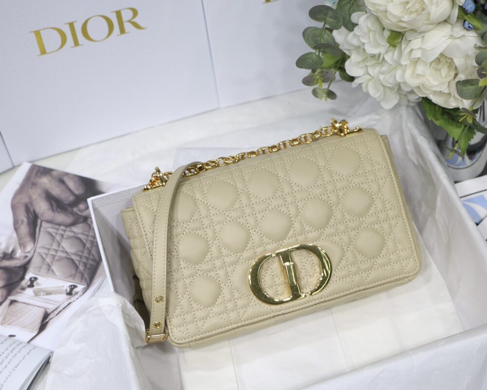 Dior Medium Caro Bag in Apricot Calfskin