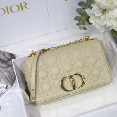 Dior Medium Caro Bag in Apricot Calfskin