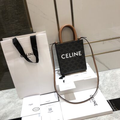 Celine Triomphe Mini Cabas Bag in Black