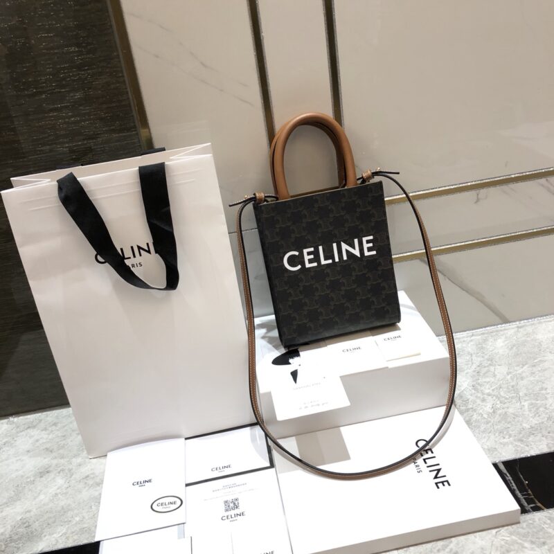 Celine Triomphe Mini Cabas Bag in Black