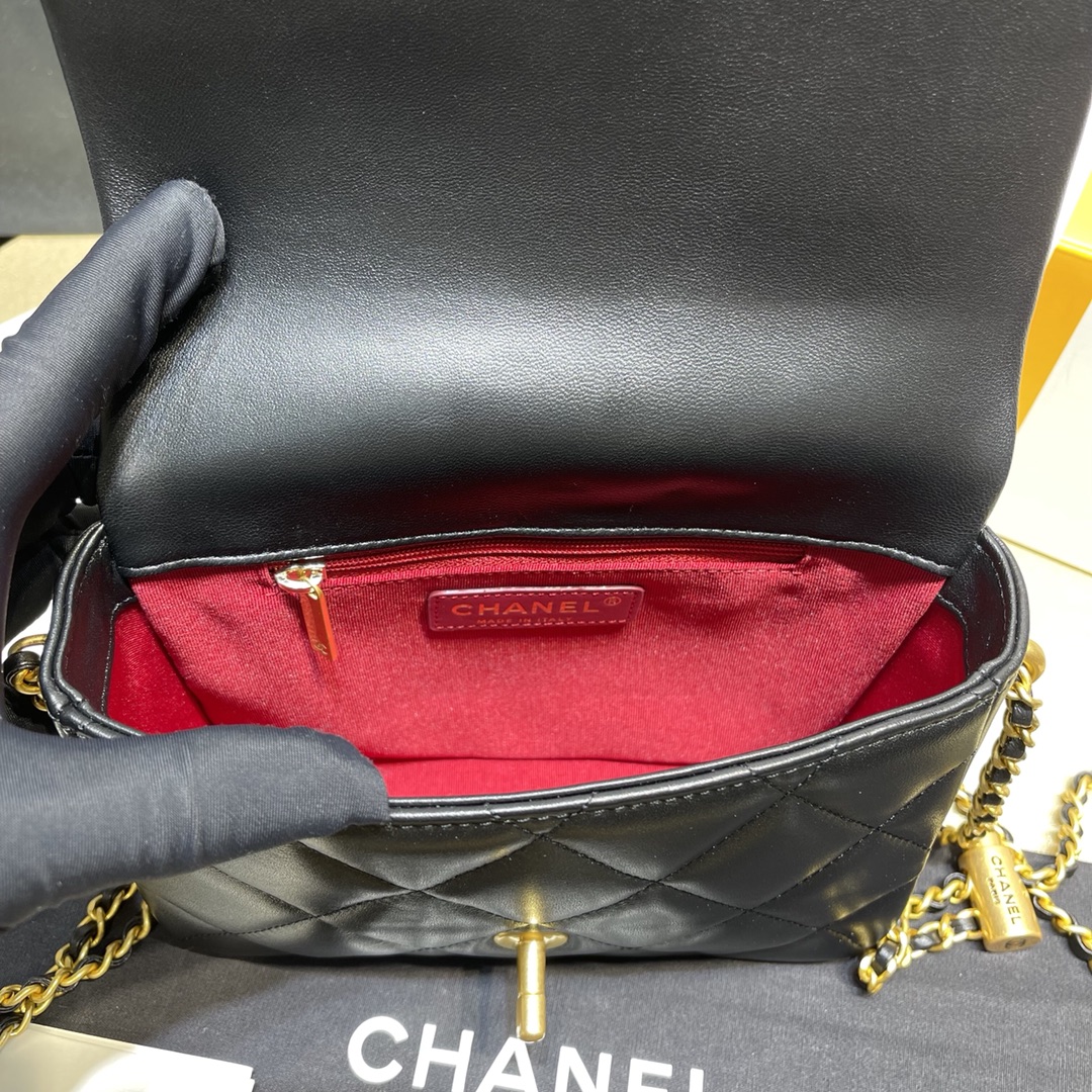 Chanel Mini Square Fatty Classic Rhombic Flap Bag - Image 9
