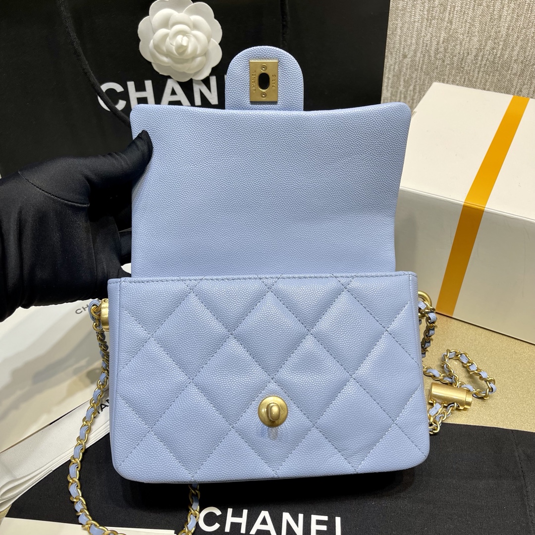 Chanel Mini Square Fatty Classic Rhombic Flap Bag - Image 10