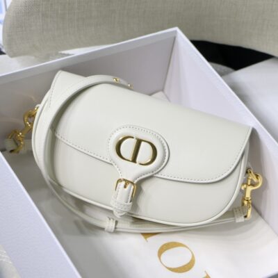Dior Bobby East-West Underarm Bag in White Calfskin