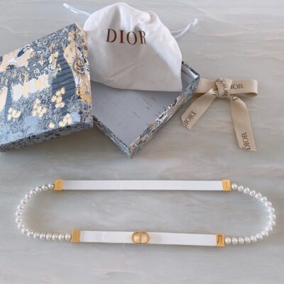 Dior Pearl&Leather Chain Belt