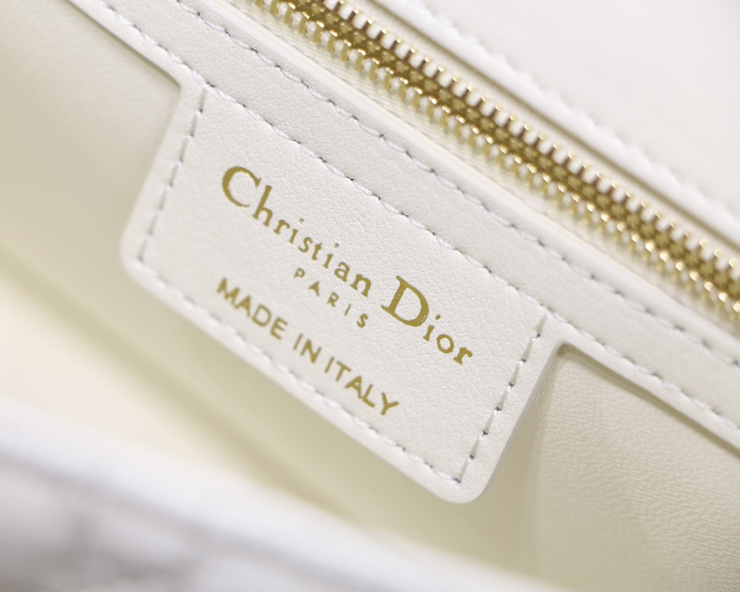 Dior Medium Caro Bag in White Calfskin - Image 7